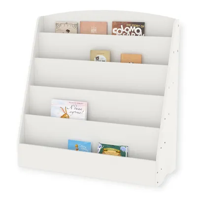 Produktbild von Kinderregal GINGER HOME, Organizer mit Regalböden für Bücher und Zeitschriften, aus Holz, weiß, 80 × 30 × 80 cm