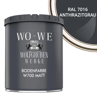 Produktbild von Betonfarbe Bodenfarbe Bodenbeschichtung MATT W700 Anthrazitgrau RAL 7016 - 750ml