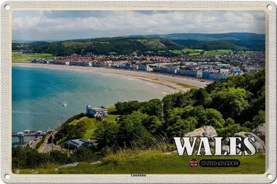 Produktbild von Blechschild Reise 30x20cm Wales United Kingdom Llandudno Seebad