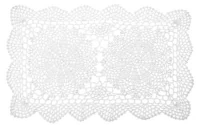 Productafbeelding van Set van 1 gehaakte placemat, handgemaakt, polyester-katoen, 43 x 27 cm