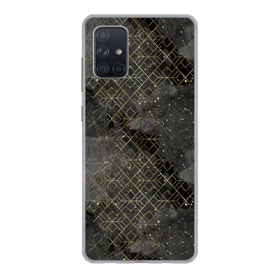 Produktbild von MuchoWow® Handyhülle Schutzhülle Hülle für Samsung Galaxy A51 Marmor - Schwarz - Gold - Geometrie Silikon Softcase Handy Hülle - Schutzabdeckung