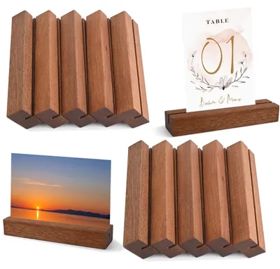 Produktbild von Set von 10 Holz-Kartenhaltern für Tisch und Dekoration