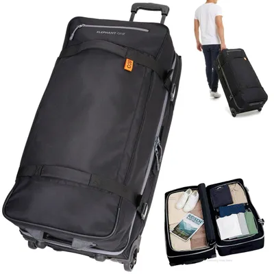 Produktbild von Trolley groß Koffer Reisetasche mit Rollen Elephant Travel XXL Trolly 100 Liter 80 cm Trolly Gepäck Reisetrolley Tauchen One ECO 13133 Schwarz Grau