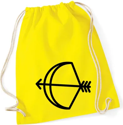 Produktbild von Huuraa Turnbeutel Schütze Sternzeichen Symbol 12 Liter Yellow Baumwolle Rucksack Geschenkidee