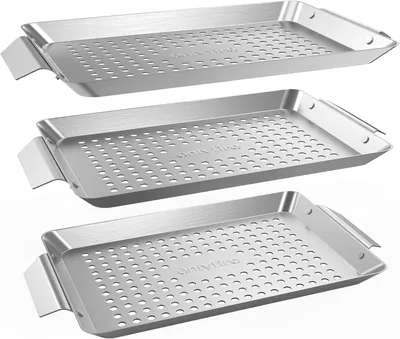 Produktbild von Grillkorb 32 x 18,5 x 1,8 cm, Edelstahl, für Grillen