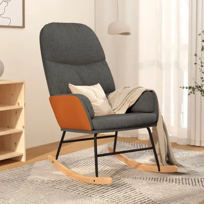 Produktbild von The Living Store Schaukelstuhl Dunkelgrau Stoff