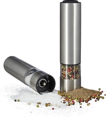 Produktbild von Elektrische Pfeffermühle Set 2tlg silber Keramik