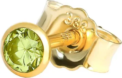 Produktbild von Einzel Ohrstecker Echt Peridot 333 Gelbgold 8 Karat Gold 3mm Kleine Ohrring Hell