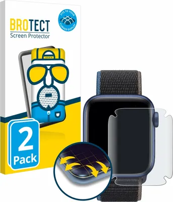 Produktbild von 2x BROTECT Fullscreen Schutzfolie für Apple Watch Series 6 / SE (44 mm) Displayschutz Folie Fullcover Matt Entspiegelungsfolie