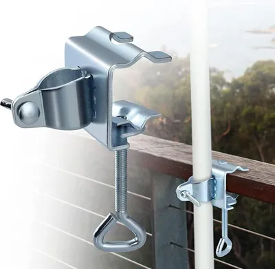 Produktbild von Sonnenschirm Clip Tischklammer Schirmhalter Tragbare Geländer Terrassen Tische Stühle Außen Kein Bohren Anpassbar Einfach zu Tragen