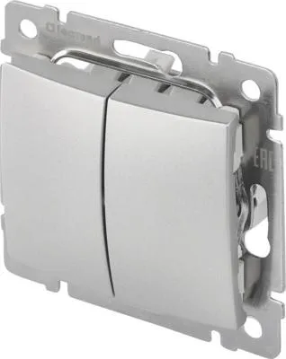 Image de Interrupteur Legrand Valena 770108 double AC série 6+6 argent métallique