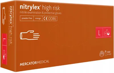 Image de Gants nitrile Mercator Medical Nitrylex High Risk orange XL