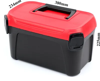 Produktbild von Werkzeugkiste SMART Werkzeugkoffer Werkzeugkasten Aufbewahrungsbox Toolbox 380 x 234 x 225 mm Schwarz-Rot