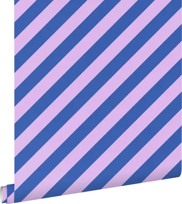 Produktbild von ESTAhome Tapete Streifen Violett und Königsblau 53 cm x 10.05 m