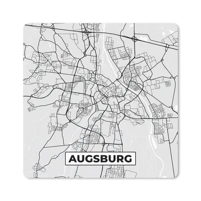 Produktbild von MuchoWow® Mauspad Mousepad Karte - Augsburg - Karte - Deutschland 30x30 cm - Mousepads - Maus Mat - Pad - Mausunterlage - Gaming