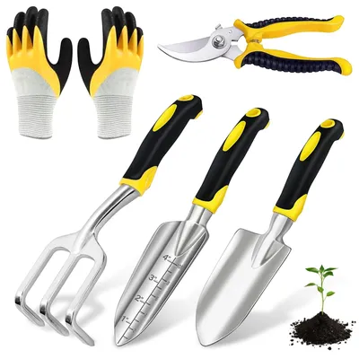 Productafbeelding van Omgoods - 5-Delige Tuinset met Handgereedschap en Tuinhandschoenen