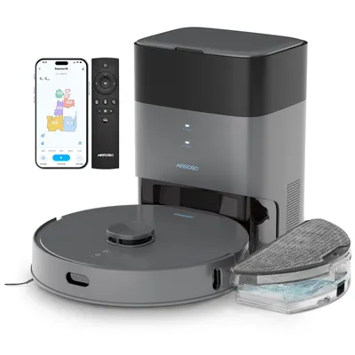 Image de Robot aspirateur AIRROBO L50+ avec fonctions d'aspiration et de lavage, puissance d'aspiration de 10 000 Pa, autonomie de 240 minutes