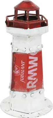 Produktbild von Leuchtturm aus rotem und weißem Metall - Batela