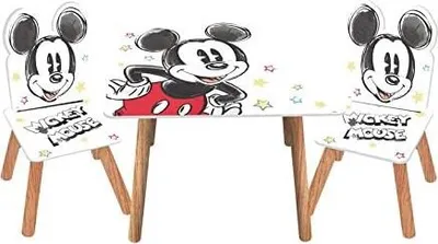 Produktbild von Mickey Micky Maus 3tlg. Kinder Tisch Stuhl Kindertisch Holz Kindersitzgruppe retro