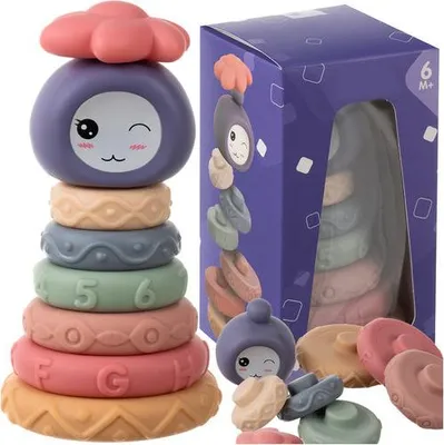 Image de Blocs sensoriels pour bébés, en caoutchouc souple, lot de 8