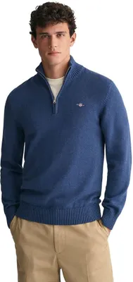 Immagine prodotto di Gant Casual Pullover in cotone con mezza zip blu M uomo blu M