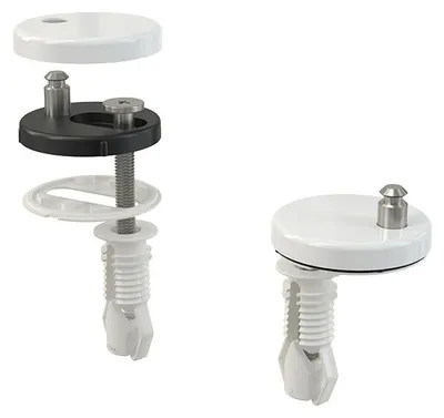 Obrázek produktu pro Panty Alcadrain k záchodovému prkénku s vrchní montáží, plastová krytka P105B
