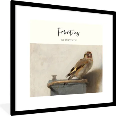Produktbild von MuchoWow® Gerahmtes Poster Kunst - Der Stieglitz - Fabritius 40x40 cm - Poster mit Schwarzem Bilderrahmen Wandposter Rahmen Foto Bilder - Poster - Plakat im Rahmen