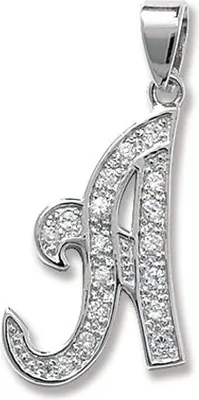 Produktbild von Eleganter 925 Sterling Silber Buchstaben / Initiale Damen - Anhänger mit Zirkonia; TRS35304LTF