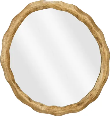 Obrázok produktu pre Nástenné zrkadlo Mica Decorations Nick - D36 x B2 x V38 cm -100% - mangové drevo - tmavohnedá