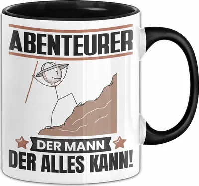 Produktbild von Abenteurer Tasse Geschenk für Abenteurer Der Mann Der Alles Kann Geschenkidee zum Geburtstag (Schwarz)
