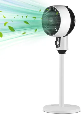 Produktbild von Um 90 Grad oszillierender Standventilator, hohe Geschwindigkeit, 3 Geschwindigkeiten, leiser Standventilator fuer Wohnzimmer/Schlafzimmer/Kueche und Home-Office