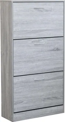 Immagine prodotto di Milani Home - scarpiera 3 ante 60 x 24 x 115 cm, grigio chiaro, legno