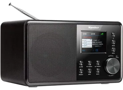 Obrázok produktu pre Kärcher DAB 3000, Hodiny, Analógový a digitálny, DAB+, FM, LCD, Čierna, Otočné