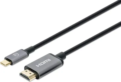Produktbild von Manhattan USB-C auf HDMI-Adapterkabel 1m schwarz
