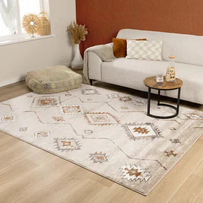 Produktbild von Volero - Berberteppich - Blend Aztec Beige - 240x330 cm - Wohnzimmer, Schlafzimmer, Büro - Boho