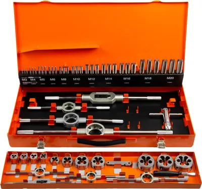 Produktbild von Projahn Gewinde Schneidzeug Satz HSS-G 55-tlg. M3-M20 im Metallkoffer