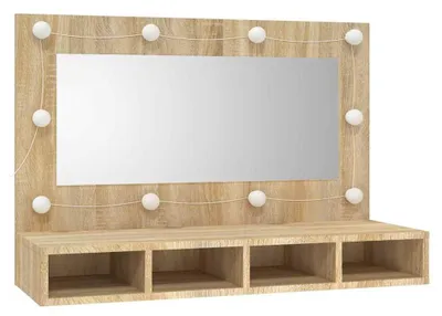 Zdjęcie produktu dla vidaXL Szafka lustrzana z LED dąb sonoma 90x31,5x62 cm