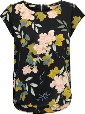 Produktbild von Print Kurzarm Bluse Basic Rundhals Blouse Shirt Oberteil ONLVIC | 34