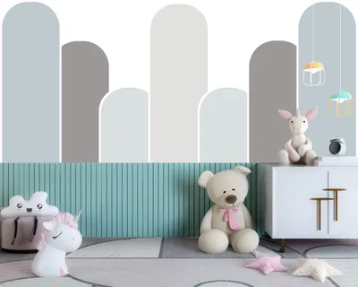 Zdjęcie produktu dla DECO WALLS fototapeta do pokoju dziecięcego niebieskie pasy - Wyjątkowa trwałość XXL 240x360 cm