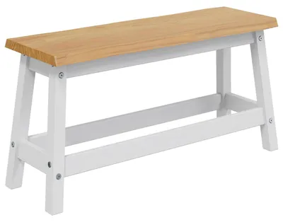 Zdjęcie produktu dla VidaXL Ławka do stołu EKAI, biała, 91,5 x 29 x 45,5 cm, lite drewno sosnowe