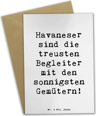 Produktbild von Mr. & Mrs. Panda Glückwunschkarte Spruch Havaneser Begleiter - Weiß - Geschenk, osterkarten, einladungskarten, Wertschätzung, anhänglich, treue, weihnachtskarten, Hund