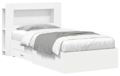 Obrázek produktu pro Rám postele s úložným prostorem s čelo Bílá 80 x 200 cm