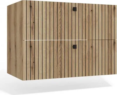 Immagine prodotto di BDW, mobile bagno, 80×47×59 cm, rovere Evoke, scanalato, senza lavabo, TIGO 2S