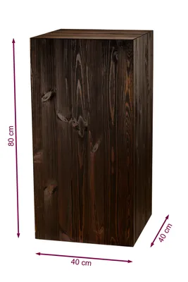 Immagine prodotto di Pilastro in legno 80x40x40 cm, pilastro floreale, pilastro decorativo, supporto per lanterna da pavimento, decorazione per tronchi d'albero, pilastro in legno dall'aspetto a blocchi, stabile e durevole, aspetto in legno naturale