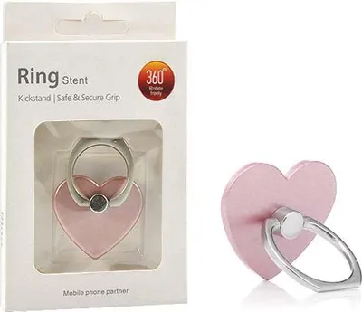 Zdjęcie produktu dla Uchwyt Telefonu Stojak Serce Różowy Uniwersalny Vega Na Rękę Ring Holder