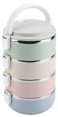 Produktbild von Tragbare Lunchbox/Bento-Box aus Edelstahl (4-lagig)