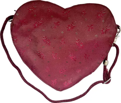 Produktbild von Dirndltasche Stella Herzform dunkelroter Brokatstoff ca. 20x19x4cm für Damen