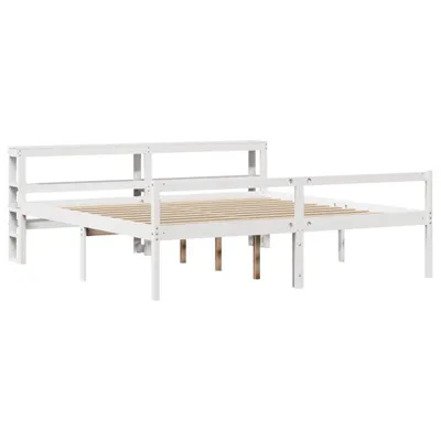 Imagen del producto de Cama para personas mayores de vidaXL, con cabecero, sin colchón, color blanco, 200x200 cm