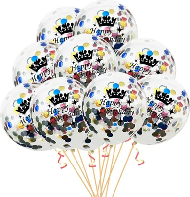 Produktbild von Oblique Unique 10x Konfetti Luftballons Happy Birthday Geburtstag Party Ballons bunt