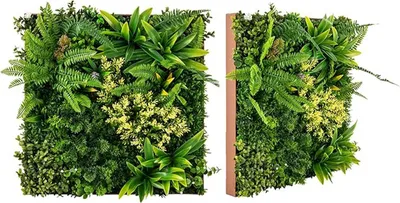 Obrázek produktu pro 2 kusy umělé rostlinné stěny 50x50 cm, umělé rostlinné stěny s různými umělými rostlinami, chráněné proti UV záření, nástěnné panely umělé rostliny nástěnné rostliny